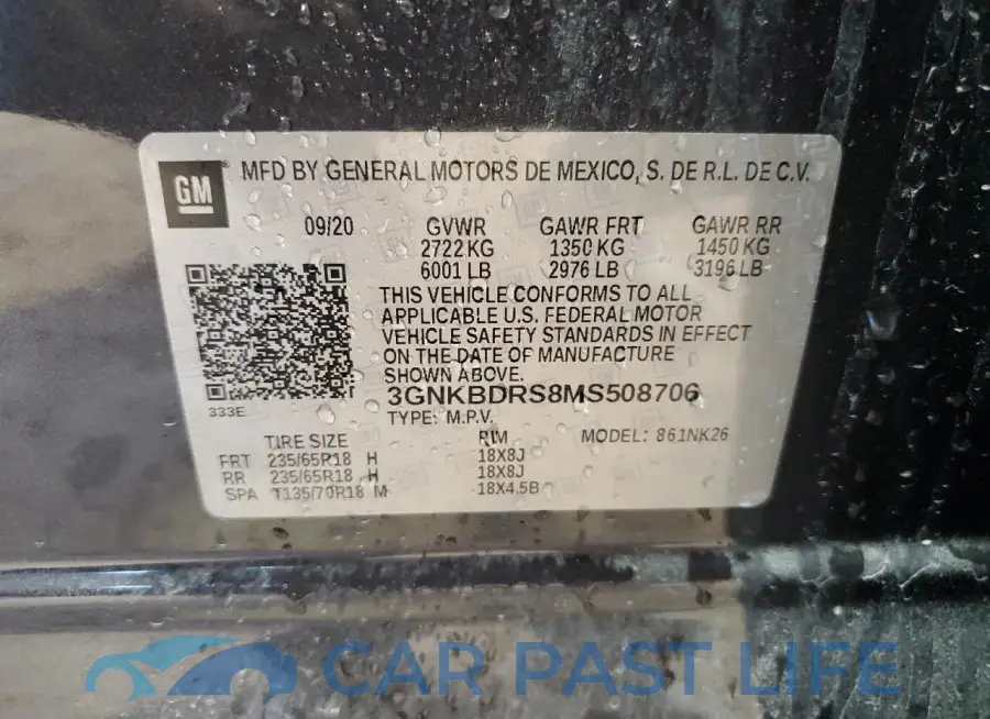 3GNKBDRS8MS508706# 13