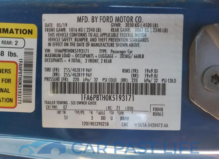 1FA6P8TH0K5193171# 12