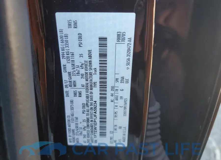 1FTEW1EP1JFA59234# 12