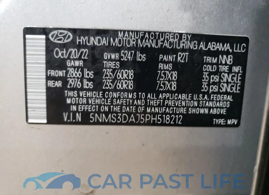 5NMS3DAJ5PH518212# 12