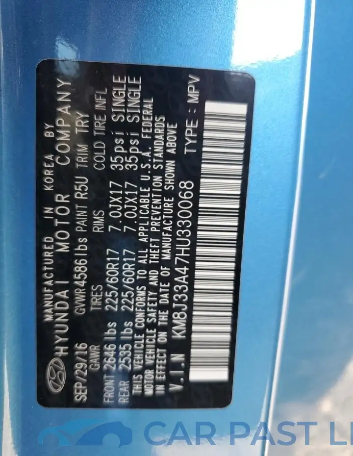 KM8J33A47HU330068# 13