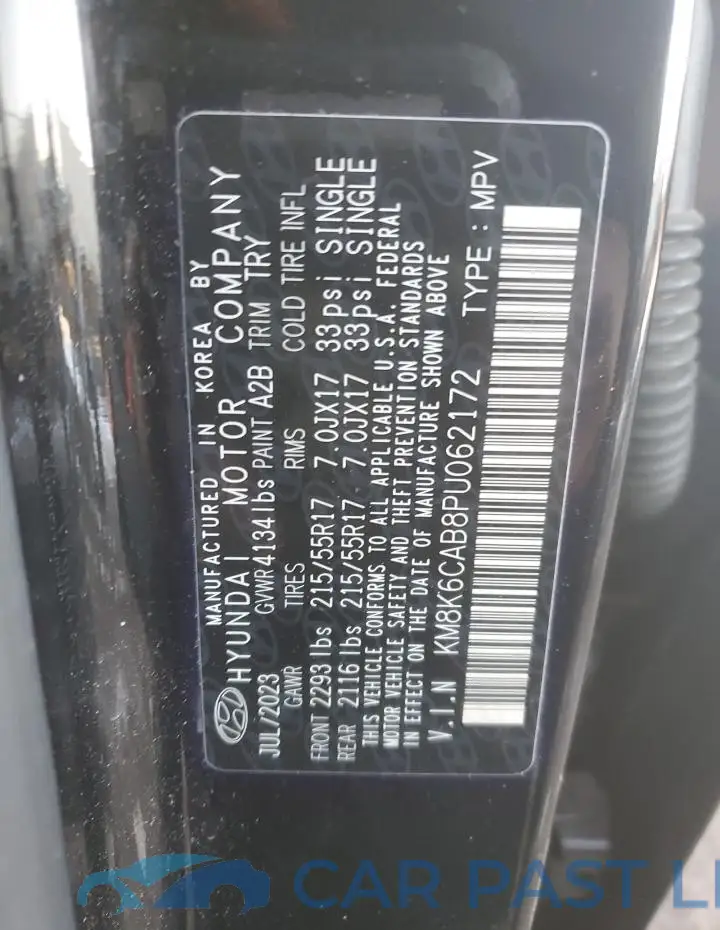 KM8K6CAB8PU062172# 13