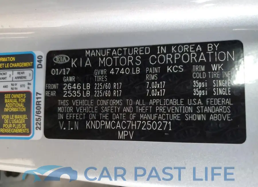 KNDPMCAC7H7250271# 12
