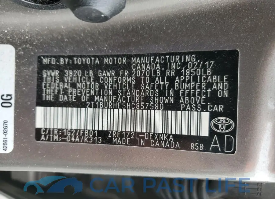 2T1BURHE5HC857580# 12