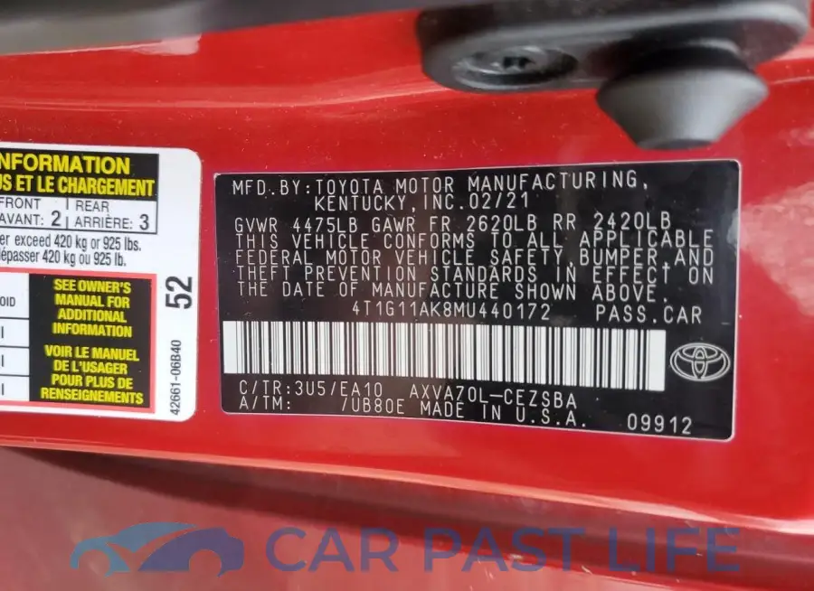 4T1G11AK8MU440172# 13