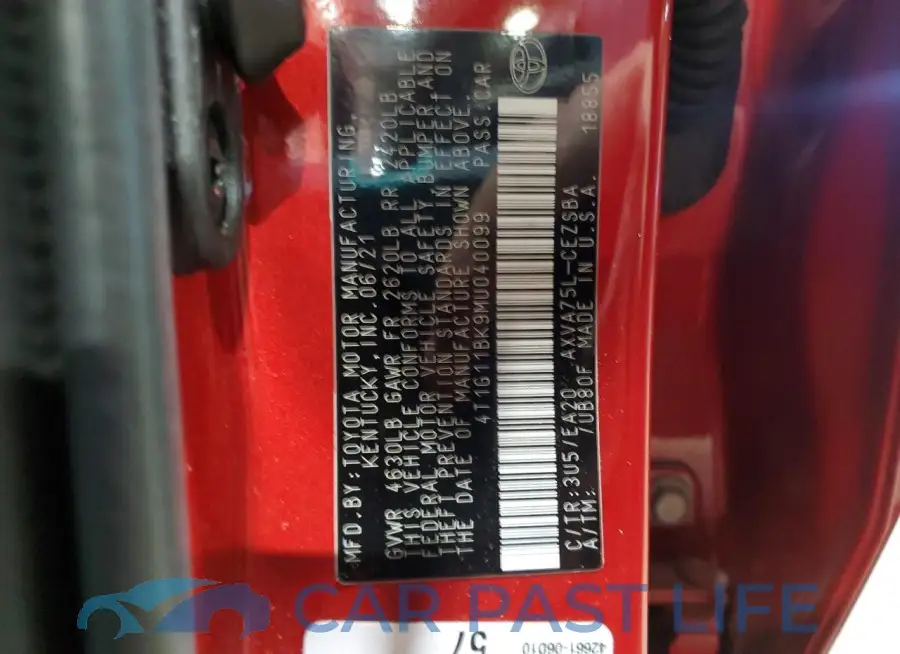 4T1G11BK9MU040099# 12