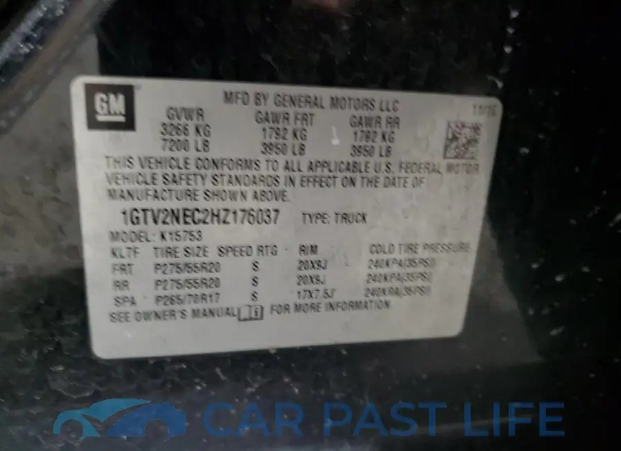 1GTV2NEC2HZ176037# 12