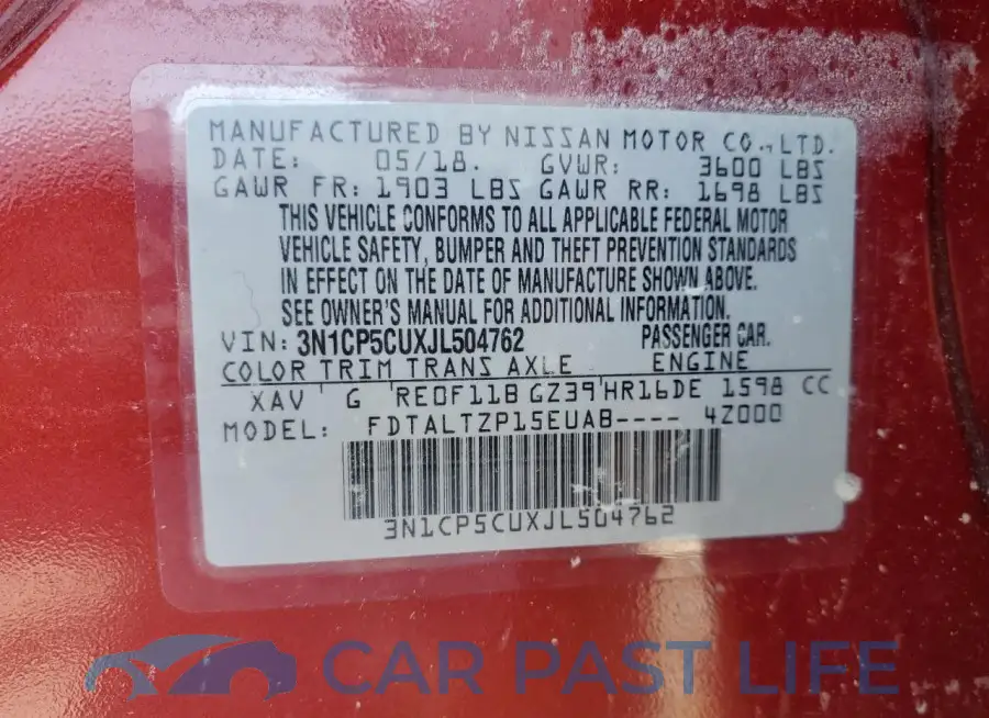 3N1CP5CUXJL504762# 12