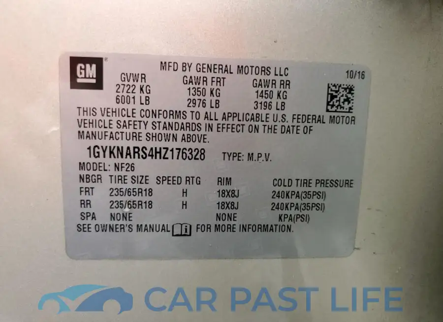1GYKNARS4HZ176328# 13