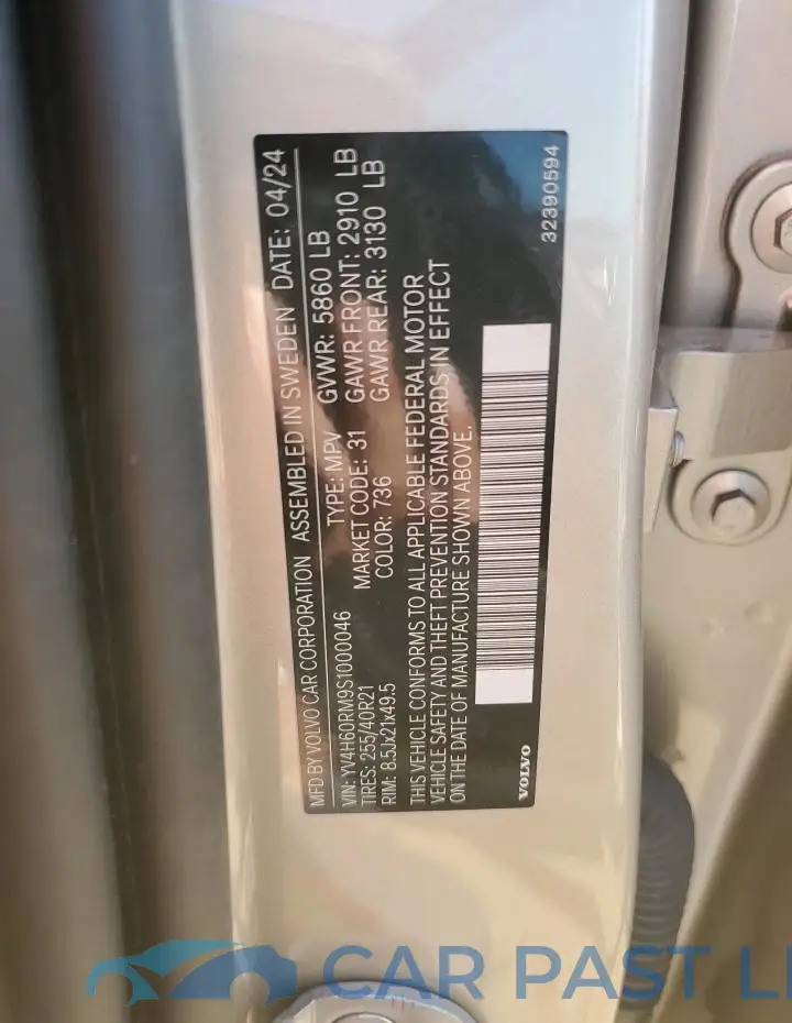 YV4H60RM9S1000046# 12