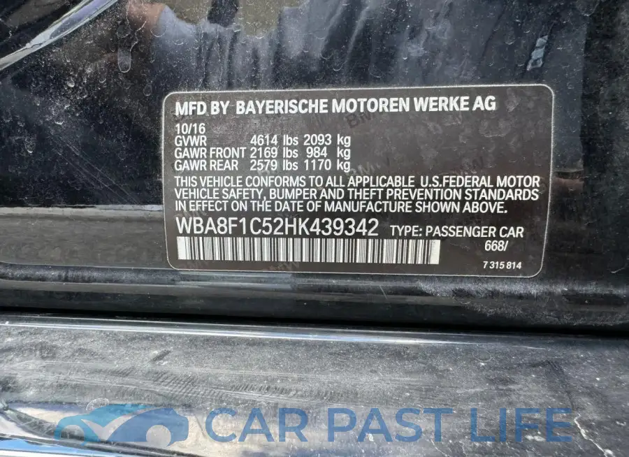 WBA8F1C52HK439342# 10