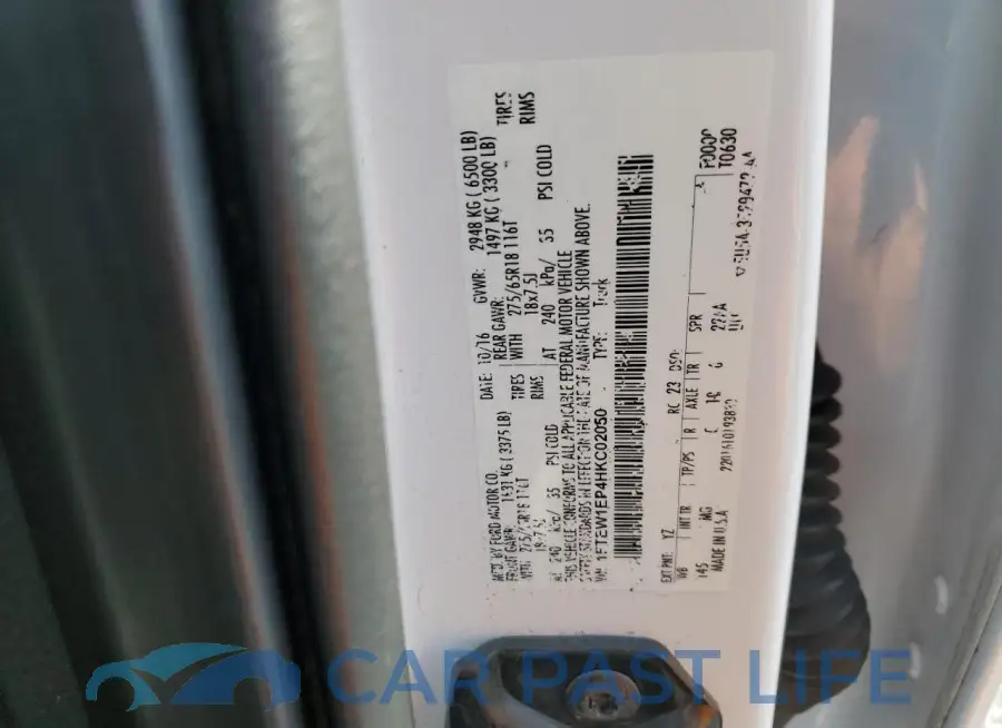 1FTEW1EP4HKC02050# 12