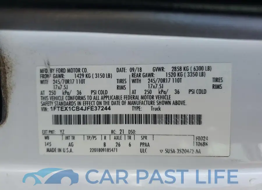1FTEX1CB4JFE37244# 12