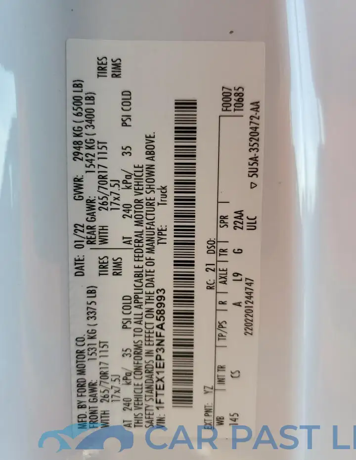 1FTEX1EP3NFA58993# 12