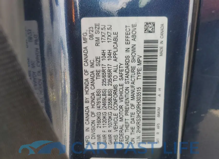 2HKRS3H20RH303515# 14