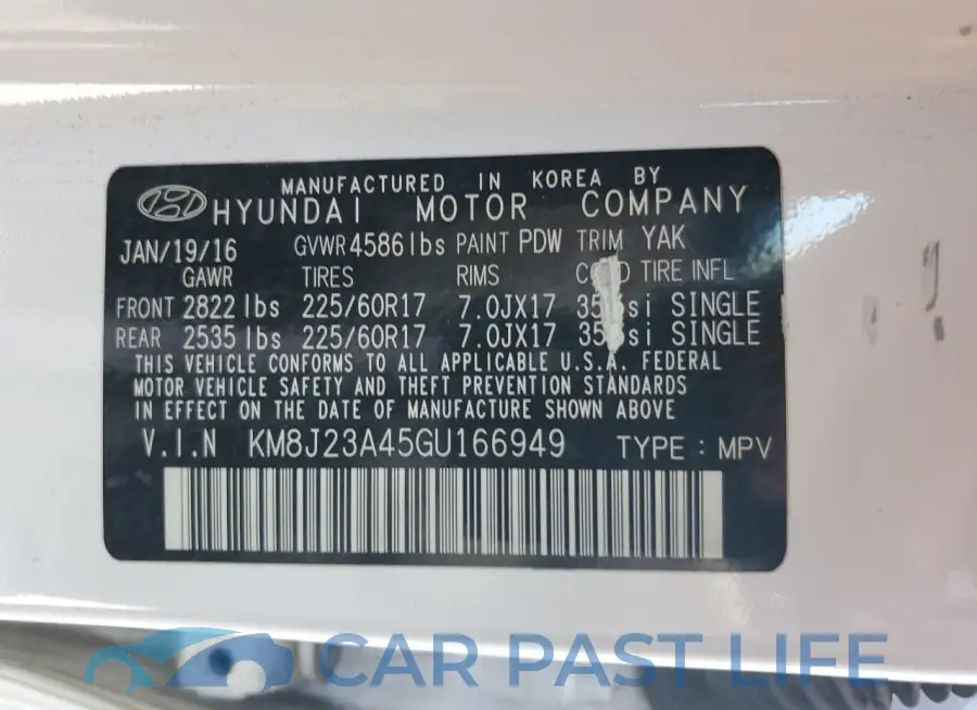 KM8J23A45GU166949# 13