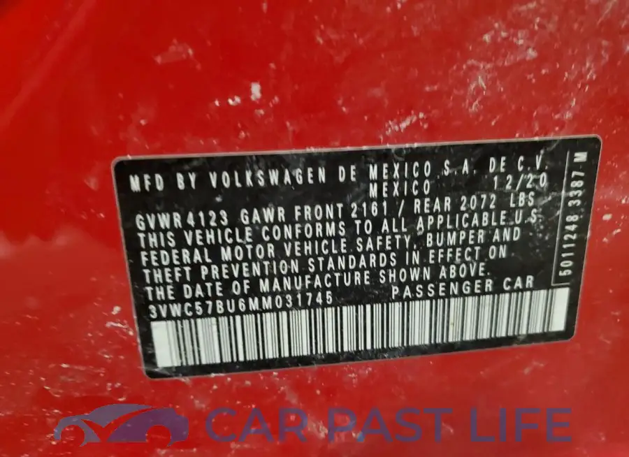 3VWC57BU6MM031745# 12
