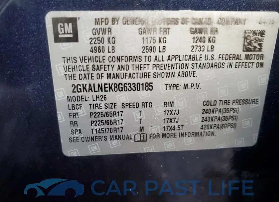 2GKALNEK8G6330185# 14
