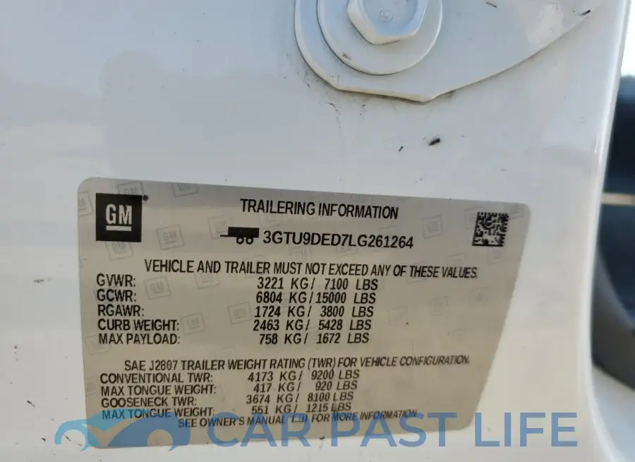 3GTU9DED7LG261264# 12