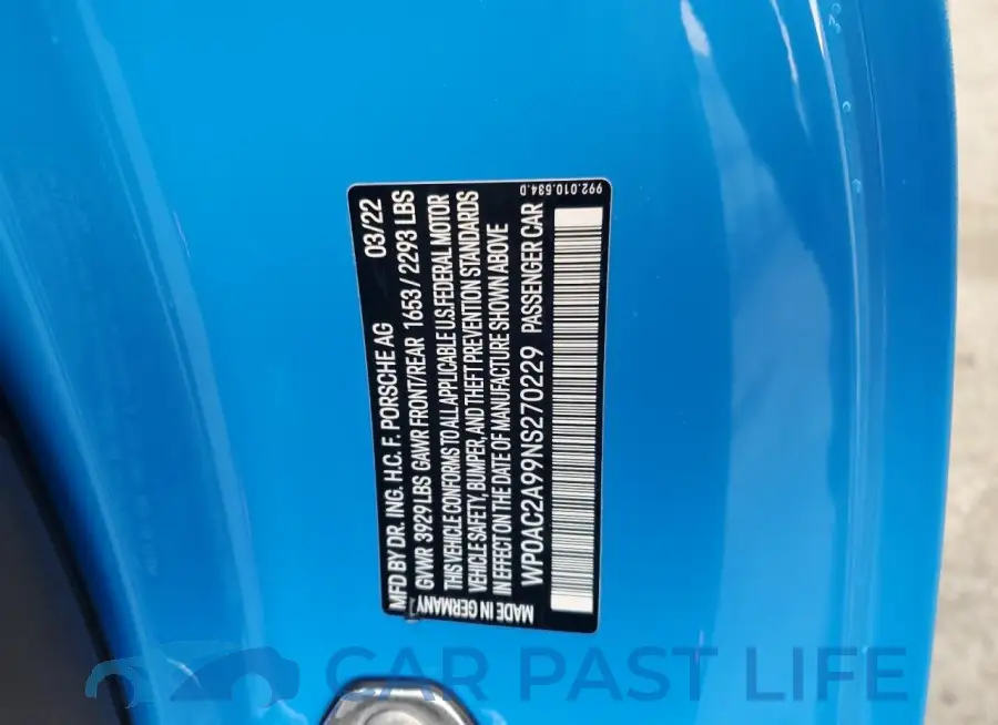 WP0AC2A99NS270229# 12