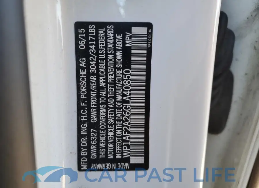 WP1AF2A26GLA40850# 14