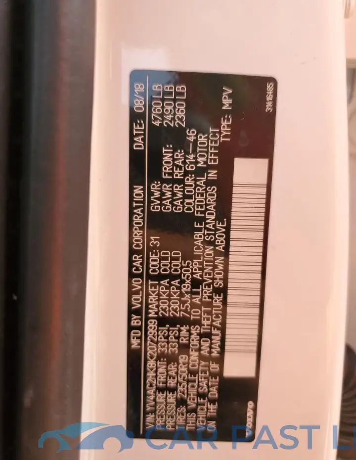 YV4AC2HK8K2072999# 13