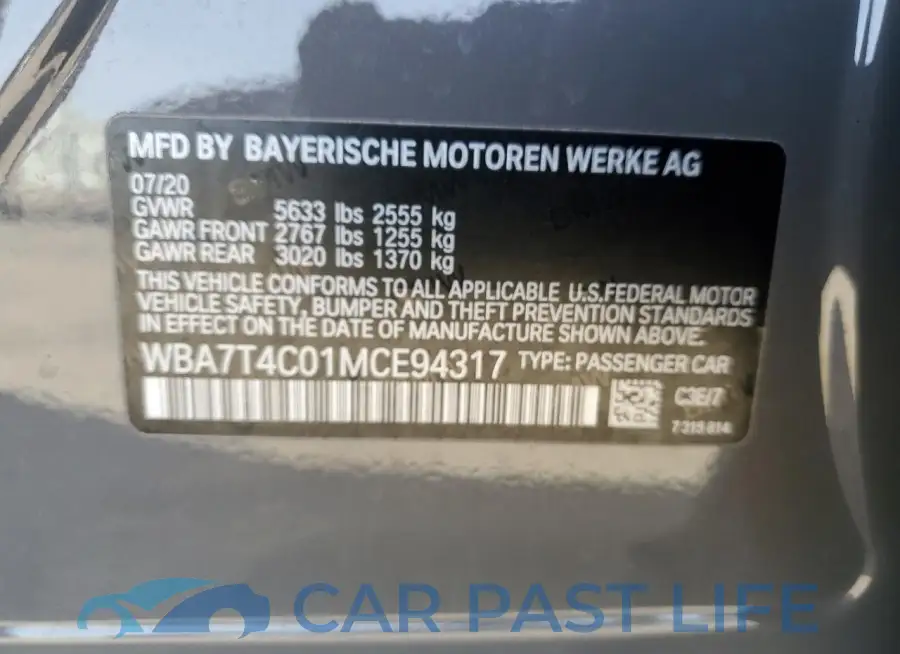 WBA7T4C01MCE94317# 12