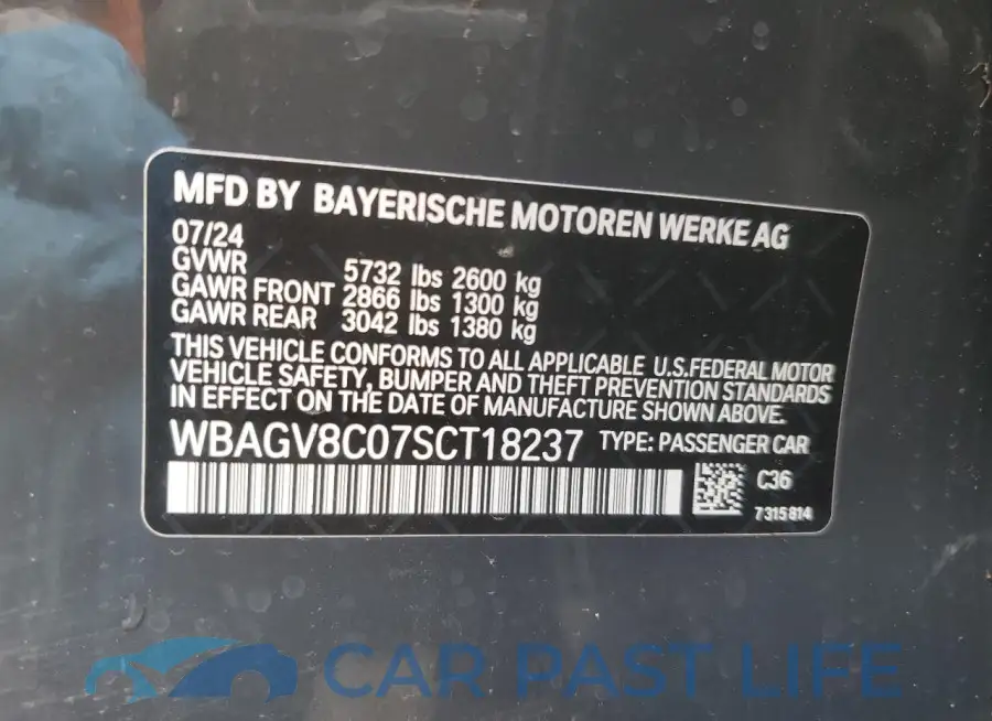 WBAGV8C07SCT18237# 12