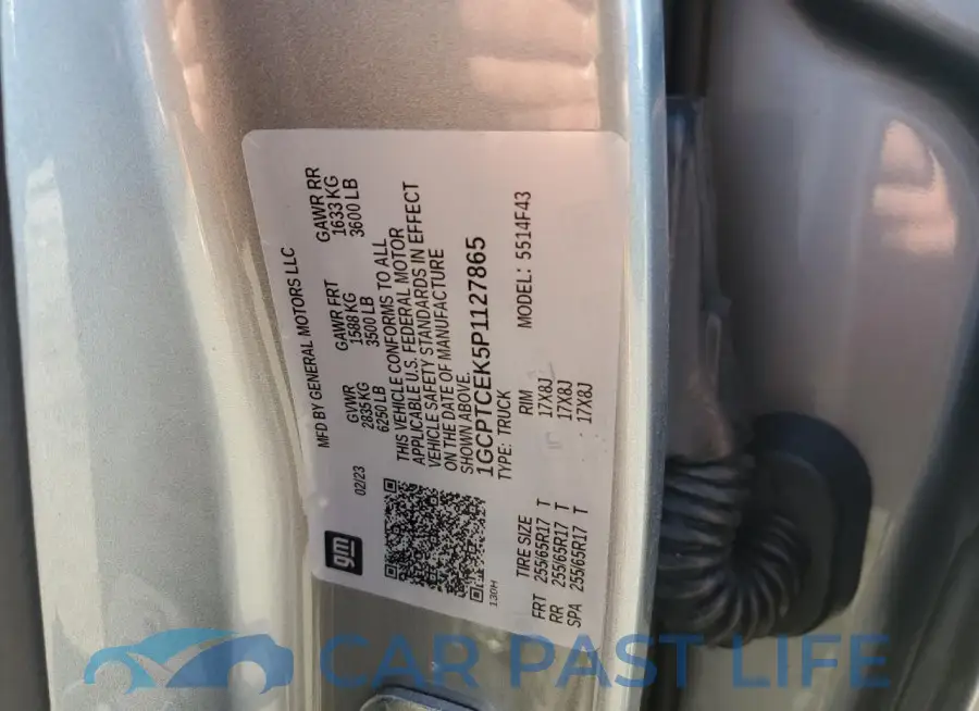 1GCPTCEK5P1127865# 12