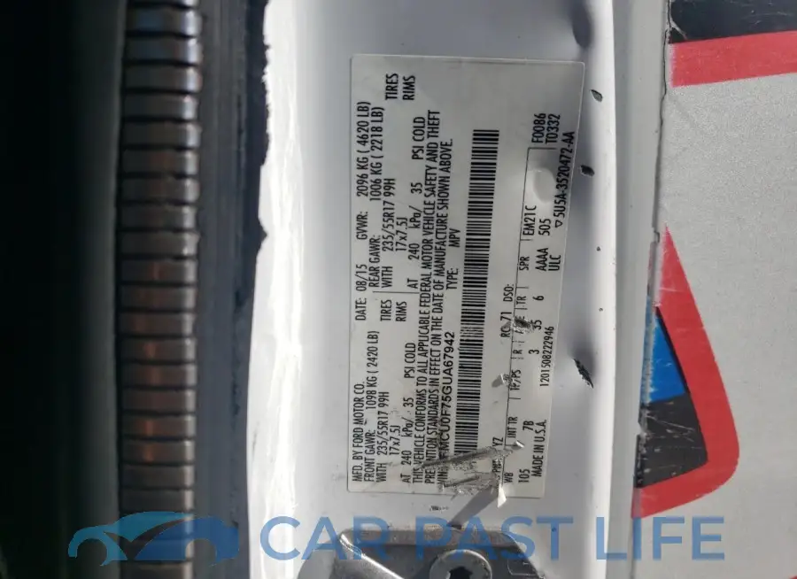 1FMCU0F75GUA67942# 12