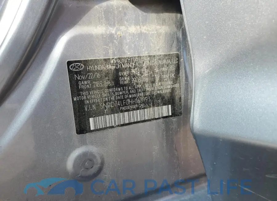 5NPD74LF0HH163993# 12