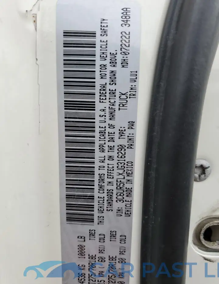 3C6UR5FLXJG316290# 12