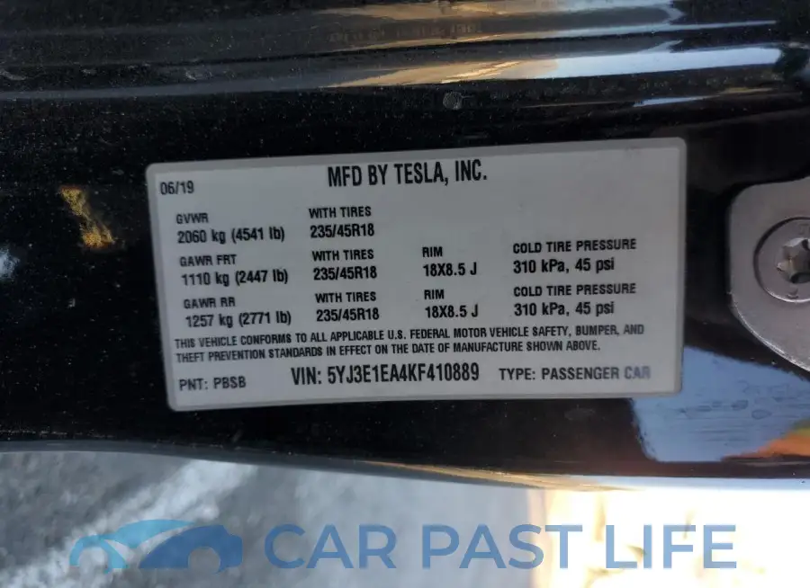 5YJ3E1EA4KF410889# 13