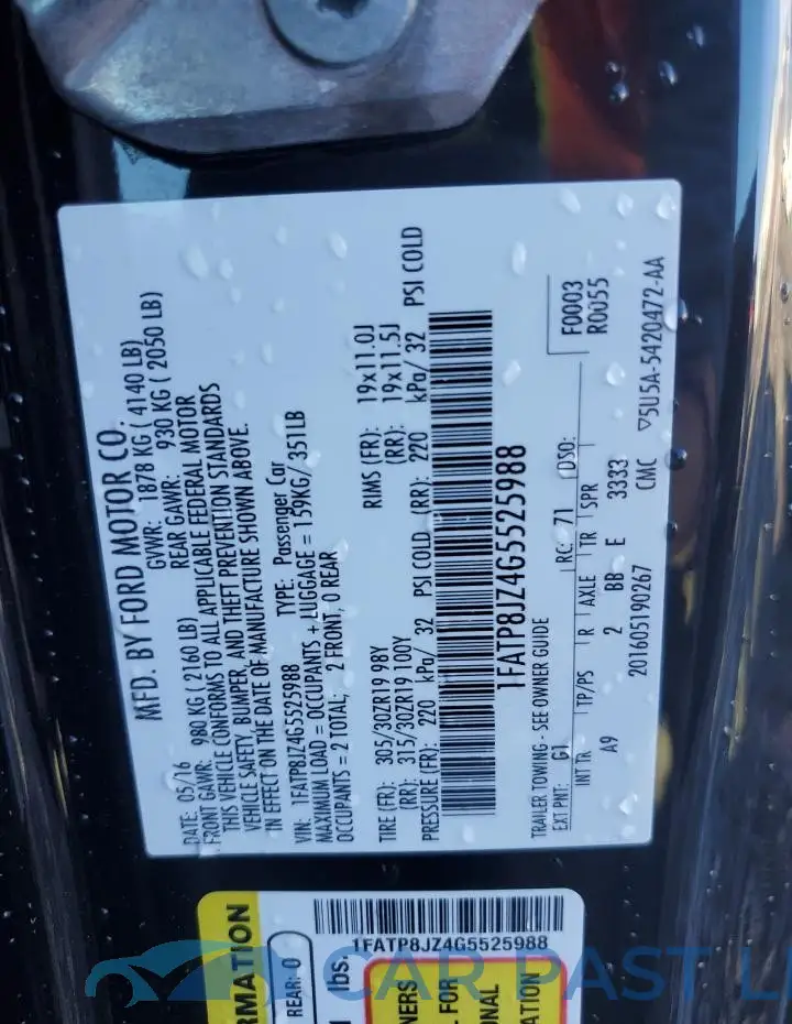 1FATP8JZ4G5525988# 12