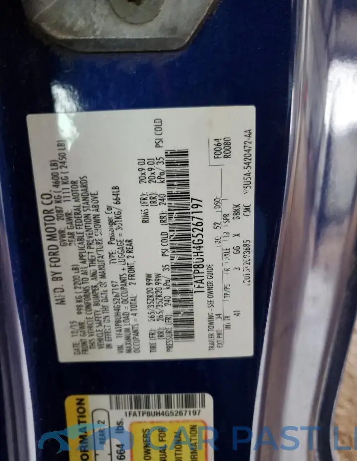 1FATP8UH4G5267197# 12