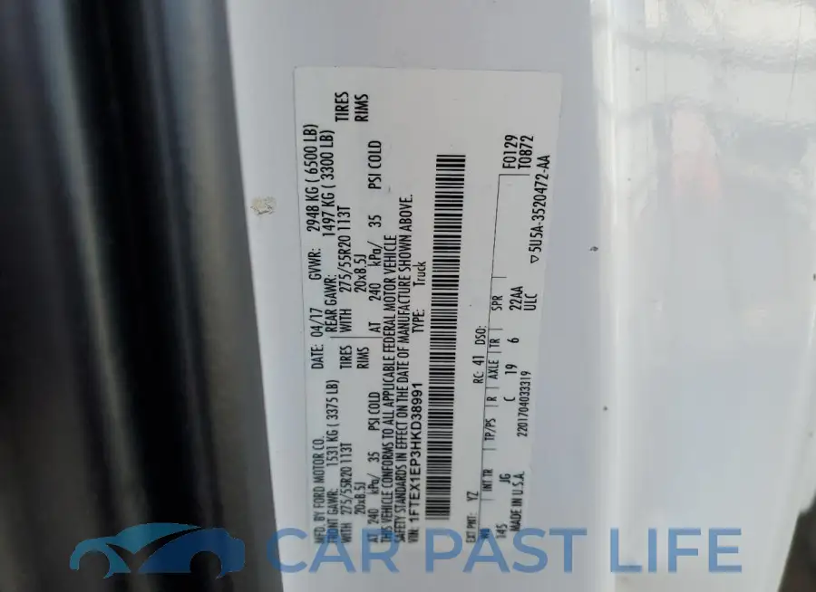 1FTEX1EP3HKD38991# 12