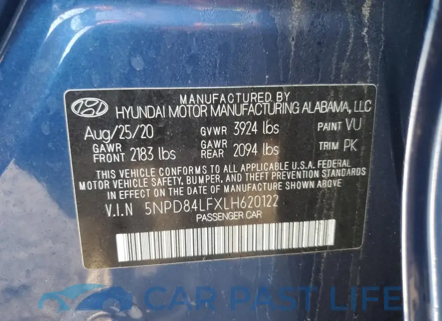 5NPD84LFXLH620122# 12