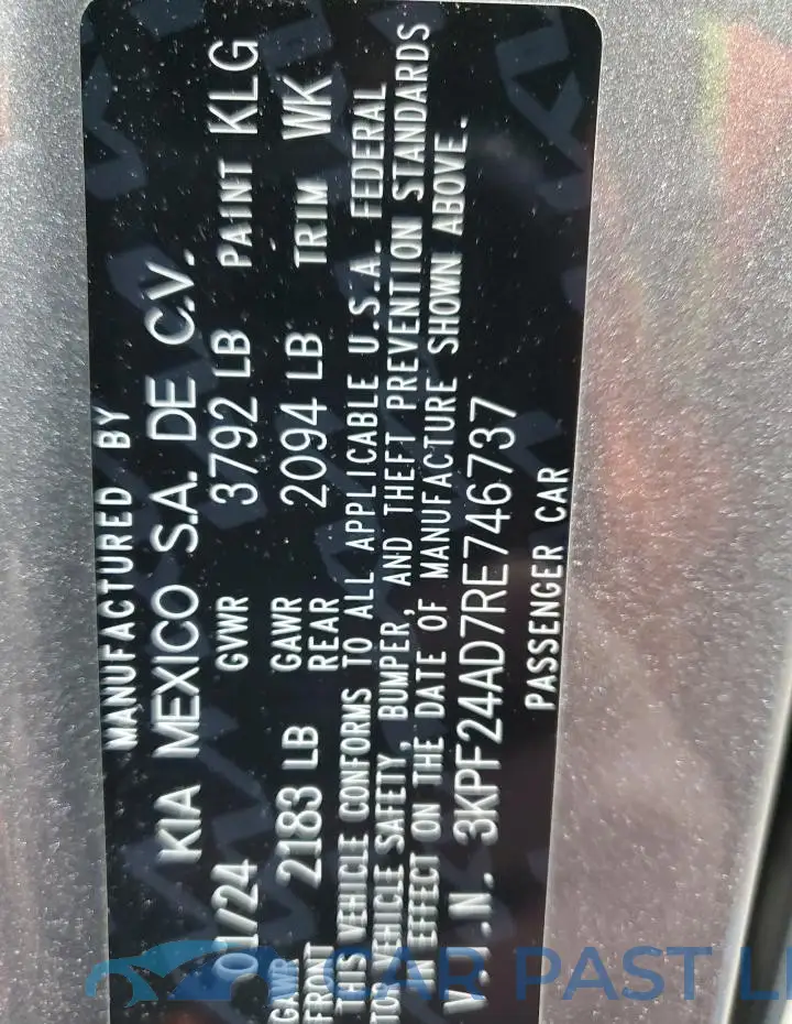 3KPF24AD7RE746737# 12