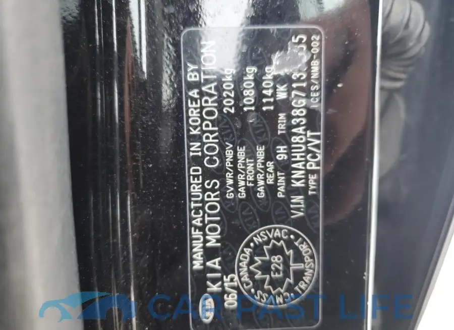 KNAHU8A38G7131335# 12
