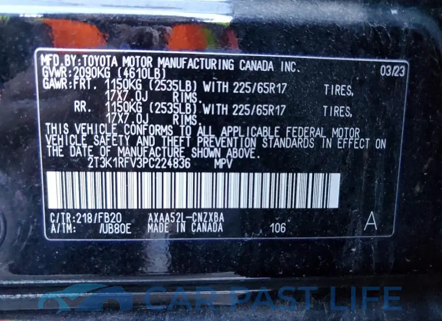 2T3K1RFV3PC224836# 13