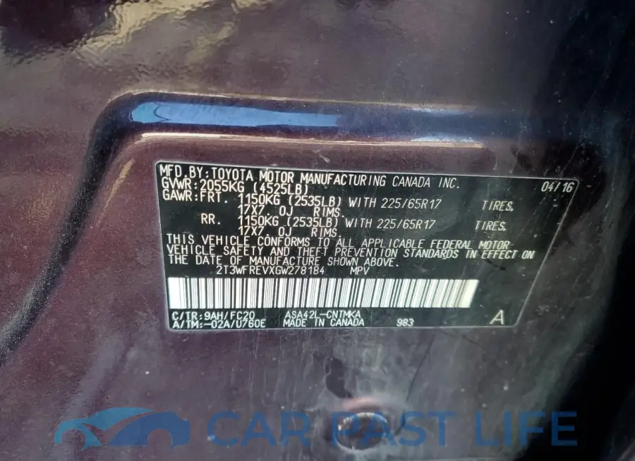 2T3WFREVXGW278184# 13