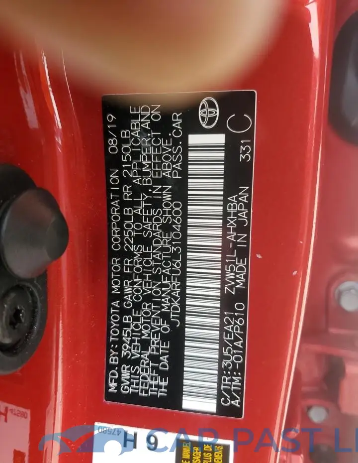 JTDKARFU6L3104600# 12