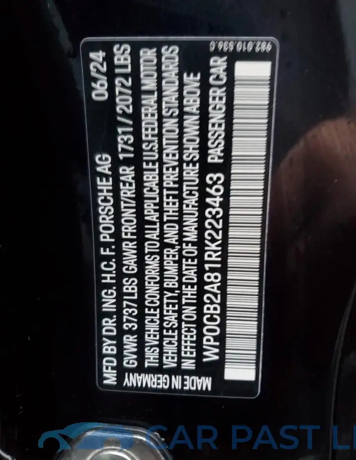 WP0CB2A81RK223463# 12