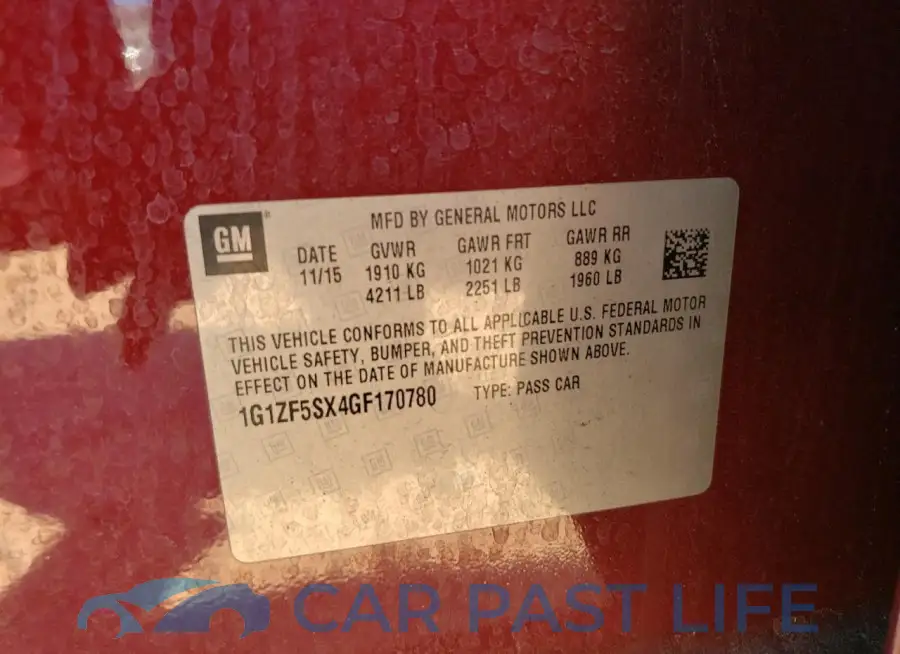 1G1ZF5SX4GF170780# 12