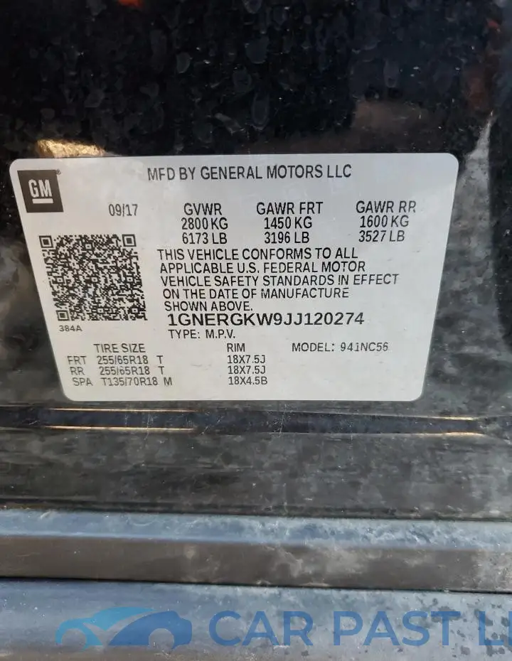 1GNERGKW9JJ120274# 13