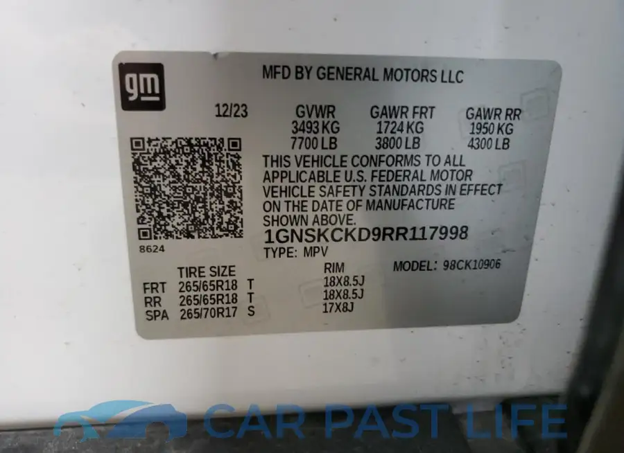 1GNSKCKD9RR117998# 13