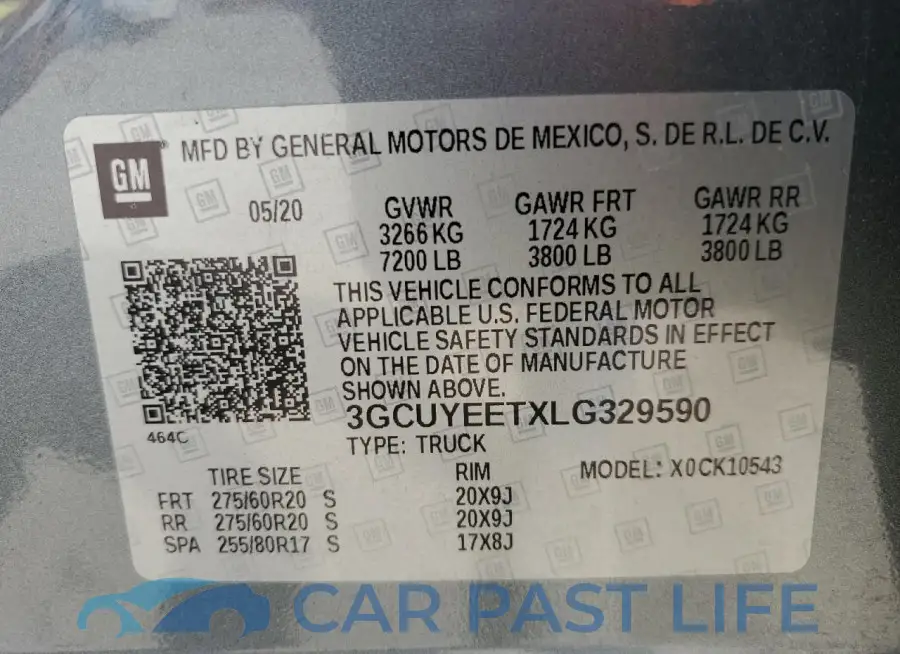 3GCUYEETXLG329590# 13