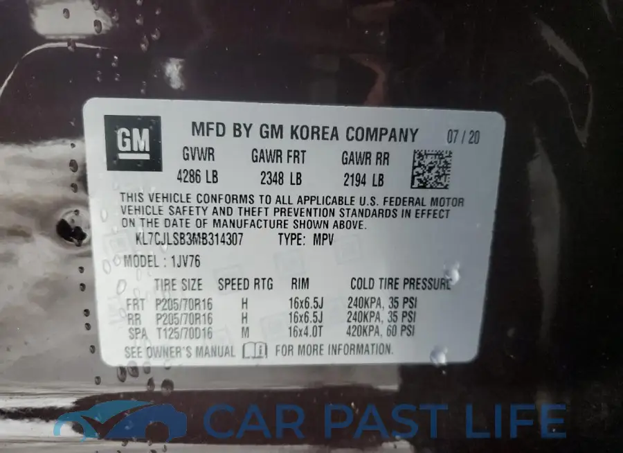 KL7CJLSB3MB314307# 13