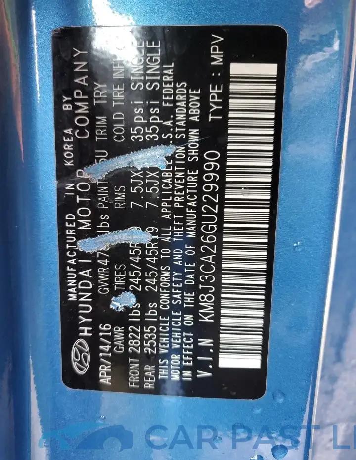 KM8J3CA26GU229990# 13