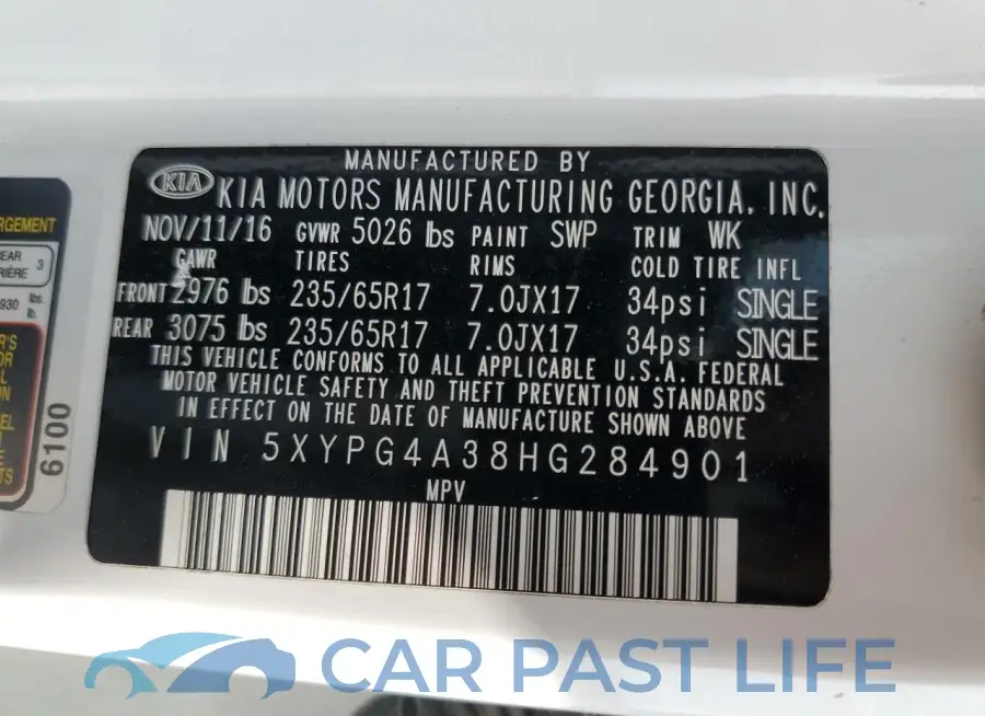 5XYPG4A38HG284901# 13